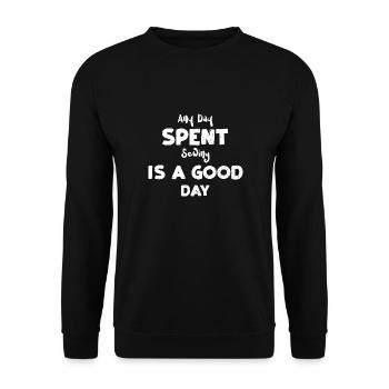 Any Day Spent Sewing Is A Good Day - Unisex Sweatshirt - black - Front - Alina (178cm) & Michal (187cm)