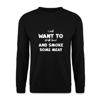 Je veux juste boire de la bière et du sm... - Sweat-shirt Unisexe - noir - Devant - Alina (178cm) & Michal (187cm)