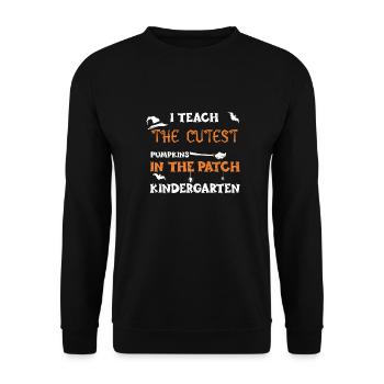 I Teach The Cutest Pumpkins In T... - Unisex Pullover - Schwarz - Vorne - Alina (178cm) & Michal (187cm)
