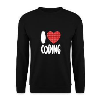 I Love Coding - Programmeur T-shirt - Sweat-shirt Unisexe - noir - Devant - Alina (178cm) & Michal (187cm)