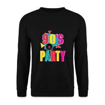 90s Party - Unisex Pullover - Schwarz - Vorne - Alina (178cm) & Michal (187cm)