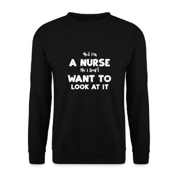 Yes I'm A Nurse No I Don't Want... - Unisex Sweatshirt - black - Front - Alina (178cm) & Michal (187cm)