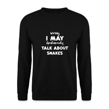 Warning I May Spontaneously Talk... - Unisex Sweatshirt - black - Front - Alina (178cm) & Michal (187cm)