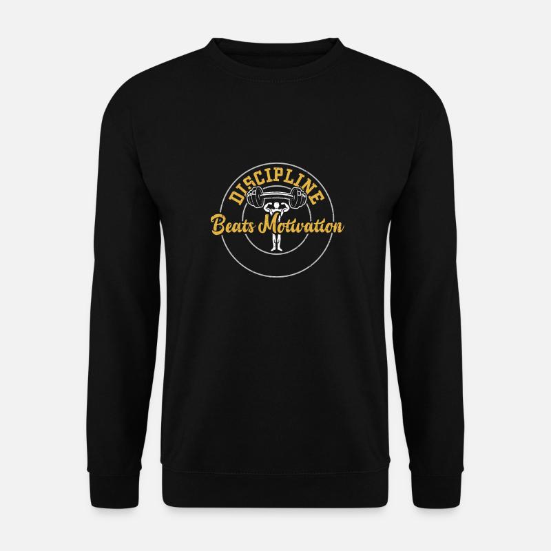 Discipline Beats Motivation - Gym - Unisex Pullover - Schwarz
