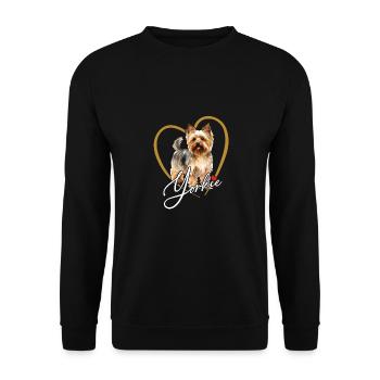 Yorkshire Terrier Puppy Yorkie in Heart Frame - Unisex Sweatshirt - black - Front - Alina (178cm) & Michal (187cm)