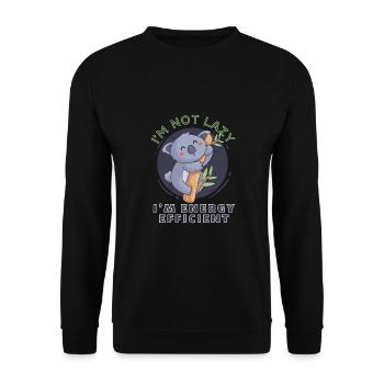 Koala I'm Not Lazy I'm Energy Efficient - Unisex Sweatshirt - black - Front - Alina (178cm) & Michal (187cm)