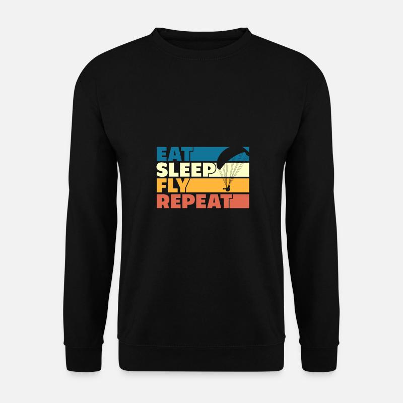 Manger sommeil mouche répéter style rétro - Sweat-shirt Unisexe - noir