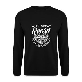 With Great Beard Comes Great Responsibility Gift - Unisex Pullover - Schwarz - Vorne - Alina (178cm) & Michal (187cm)