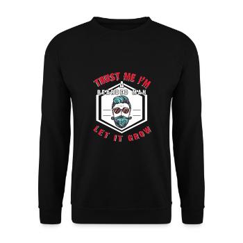 Trust Me I'm A Bearded Man - Unisex Pullover - Schwarz - Vorne - Alina (178cm) & Michal (187cm)