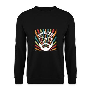 Oui Chef Bearded Chef Cuisine Restaurant - Unisex Pullover - Schwarz - Vorne - Alina (178cm) & Michal (187cm)