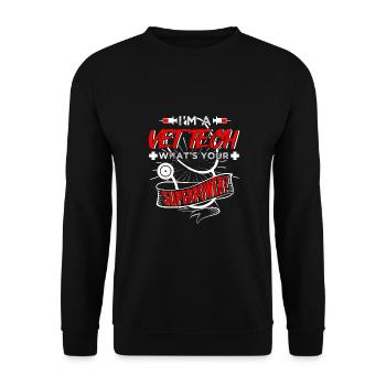 Vet Tech Veterinary Technician Job Title - Unisex Sweatshirt - black - Front - Alina (178cm) & Michal (187cm)