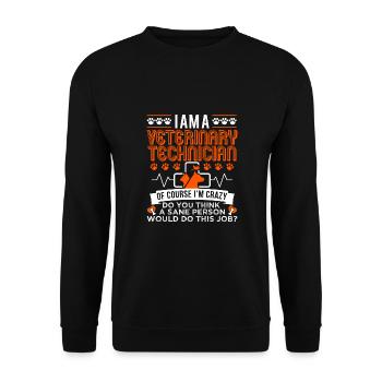 Vet Tech Veterinary Technician - Unisex Pullover - Schwarz - Vorne - Alina (178cm) & Michal (187cm)