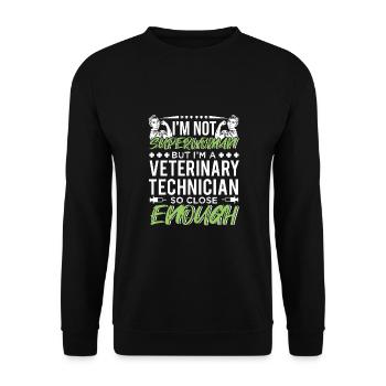 Vet Tech Veterinary Technician Job Title - Unisex Pullover - Schwarz - Vorne - Alina (178cm) & Michal (187cm)