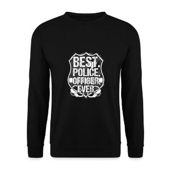 POLICE Officer Law Enforcement Cop - Unisex Sweatshirt - black - Front - Alina (178cm) & Michal (187cm)