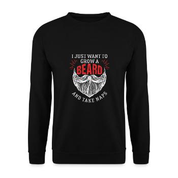 I Just Want To Grow A Beard Funny Gift - Sweat-shirt Unisexe - noir - Devant - Alina (178cm) & Michal (187cm)