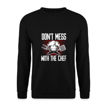 Chef Cooking Kitchen Gift - Unisex Pullover - Schwarz - Vorne - Alina (178cm) & Michal (187cm)