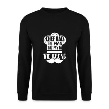 Chef Dad Cooking Kitchen Gift - Unisex Sweatshirt - black - Front - Alina (178cm) & Michal (187cm)