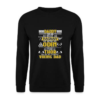 Le père viking préféré Odin Strong As Thor - Sweat-shirt Unisexe - noir - Devant - Alina (178cm) & Michal (187cm)