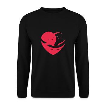 Coeur aimant - Sweat-shirt Unisexe - noir - Devant - Alina (178cm) & Michal (187cm)