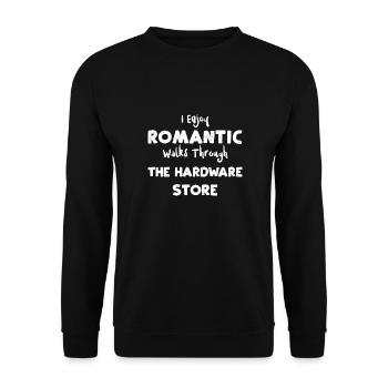 I Enjoy Romantic Walks Through T... - Unisex Pullover - Schwarz - Vorne - Alina (178cm) & Michal (187cm)