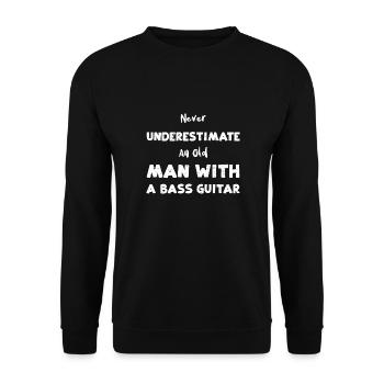 Never Underestimate An Old Man W... - Unisex Pullover - Schwarz - Vorne - Alina (178cm) & Michal (187cm)