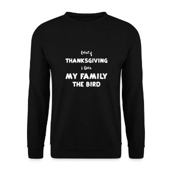 Chaque Thanksgiving que je donne à ma famille... - Sweat-shirt Unisexe - noir - Devant - Alina (178cm) & Michal (187cm)