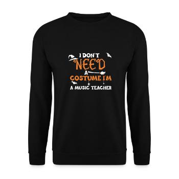 I Don't Need A Costume I'm A Mus... - Unisex Sweatshirt - black - Front - Alina (178cm) & Michal (187cm)