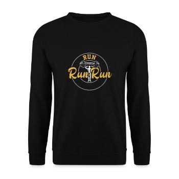 Run Run Run - Gym - Unisex Pullover - Schwarz - Vorne - Alina (178cm) & Michal (187cm)