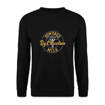 Propulsé par du lait au chocolat - Salle de gym - Sweat-shirt Unisexe - noir - Devant - Alina (178cm) & Michal (187cm)