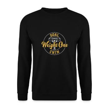 Objectif Weight One Chin - Salle de gym - Sweat-shirt Unisexe - noir - Devant - Alina (178cm) & Michal (187cm)