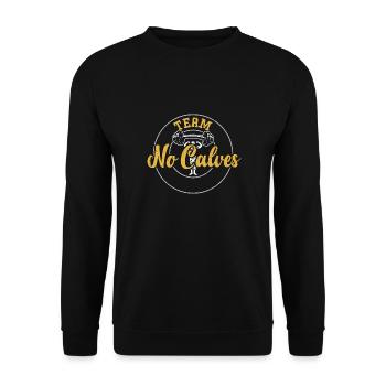 Team No Calves - Gym - Unisex Sweatshirt - black - Front - Alina (178cm) & Michal (187cm)