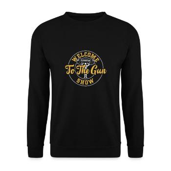 Welcome To The Gun Show - Gym - Unisex Sweatshirt - black - Front - Alina (178cm) & Michal (187cm)