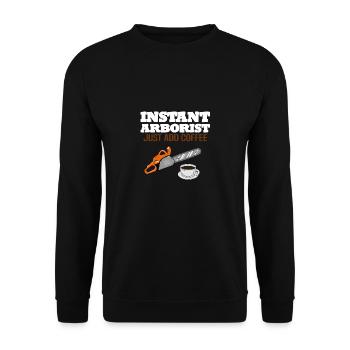 Drôle d’arboriste cadeau arboriste tronçonneuse - Sweat-shirt Unisexe - noir - Devant - Alina (178cm) & Michal (187cm)