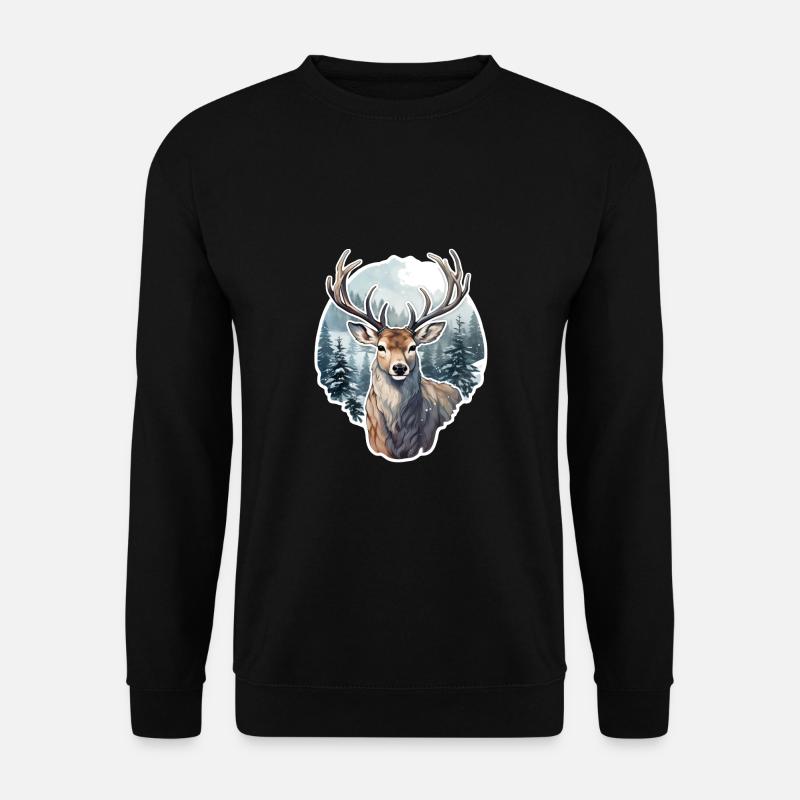 Wintertime Deer - Unisex Sweatshirt - black