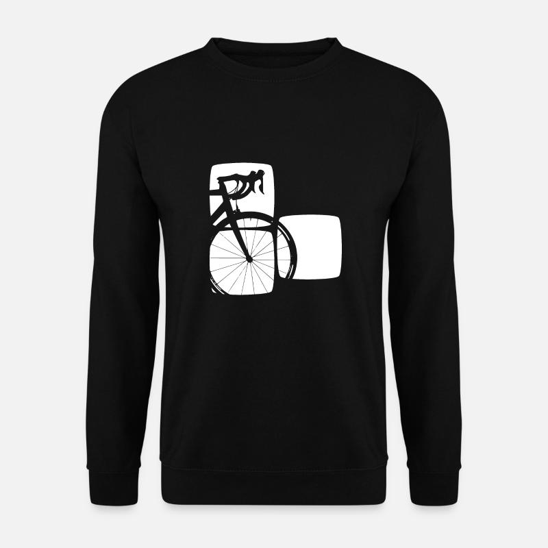 Rennrad in drei grafischen Vierecken - Unisex Pullover - Schwarz
