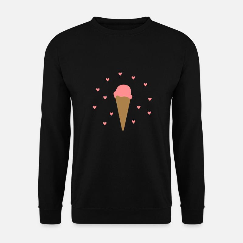 Eis mit Herzen - Unisex Pullover - Schwarz