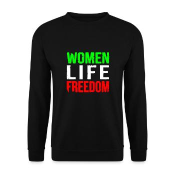 Women life freedom iran - Unisex Sweatshirt - black - Front - Alina (178cm) & Michal (187cm)
