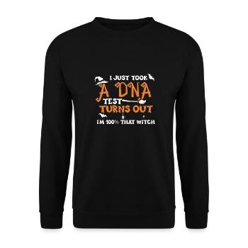 I Just Took A DNA Test Turns Out... - Unisex Pullover - Schwarz - Vorne - Alina (178cm) & Michal (187cm)