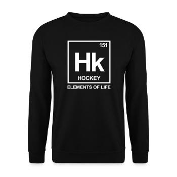 Éléments de vie: 151 tableau périodique du hockey - Sweat-shirt Unisexe - noir - Devant - Alina (178cm) & Michal (187cm)