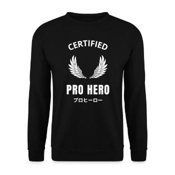 Certified Pro Hero Otaku Manga Anime Citation - Sweat-shirt Unisexe - noir - Devant - Alina (178cm) & Michal (187cm)