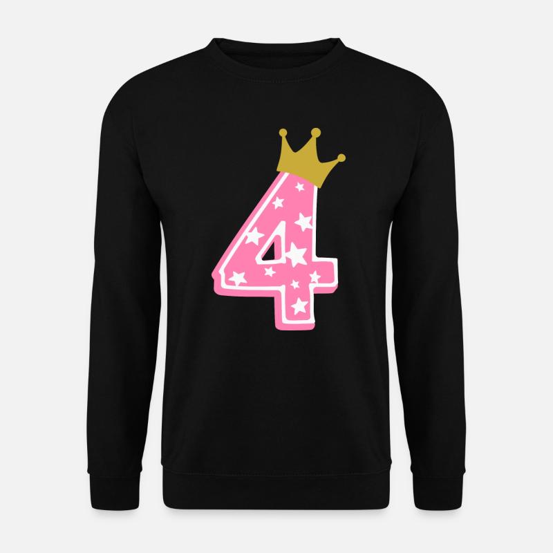 4 Krone 4. Geburtstag 4 Jahre - Unisex Pullover - Schwarz