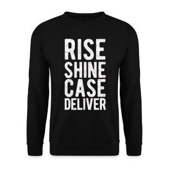 Briefträger Und Paket-Zusteller Für Postboten - Unisex Pullover - Schwarz - Vorne - Alina (178cm) & Michal (187cm)