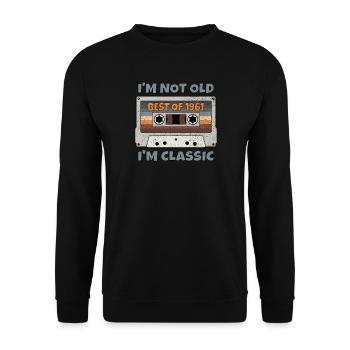 JE NE SUIS PAS VIEUX, JE SUIS CLASSIQUE MEILLEUR DE 1961 cadeau Vintage - Sweat-shirt Unisexe - noir - Devant - Alina (178cm) & Michal (187cm)