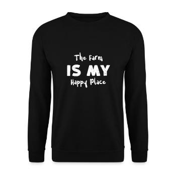 The Farm Is My Happy Place - Farm - Unisex Sweatshirt - black - Front - Alina (178cm) & Michal (187cm)