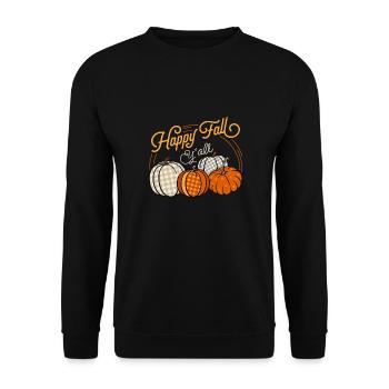 Happy Fall Y'All Fall Pumpkins - Unisex Sweatshirt - black - Front - Alina (178cm) & Michal (187cm)