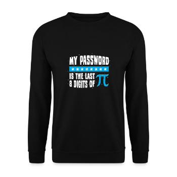 My Password Is The Last 8 Digits Of Pi - Mathe - Unisex Pullover - Schwarz - Vorne - Alina (178cm) & Michal (187cm)