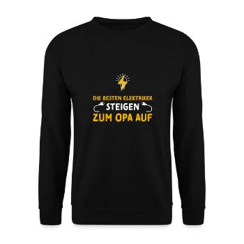 Die Besten Elektriker Steigen Zu... - Unisex Pullover - Schwarz - Vorne - Alina (178cm) & Michal (187cm)