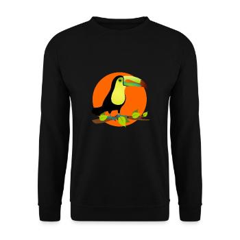 toucan exotique sous les tropiques devant un soleil - Sweat-shirt Unisexe - noir - Devant - Alina (178cm) & Michal (187cm)