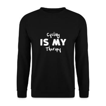 Cycling Is My Therapy - Bicycle - Unisex Sweatshirt - black - Front - Alina (178cm) & Michal (187cm)