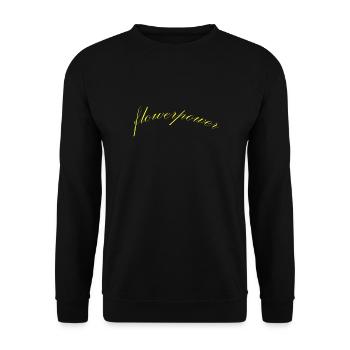 flowerpower gelb - Unisex Pullover - Schwarz - Vorne - Alina (178cm) & Michal (187cm)
